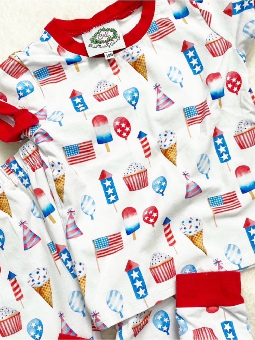 Cecil & Lou Baby fourth of July pajamas